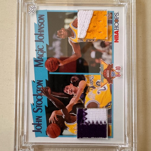 2023 Jersey Fusion Magic Johnson John Stockton Assists Leaders Jersey Patch /10 - Picture 3 of 3